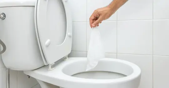 flushing wipe down toilet
